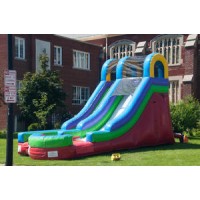 Pogo 15' Retro Commercial Inflatable Water Slide with Blower Kids Bouncy Jumper   